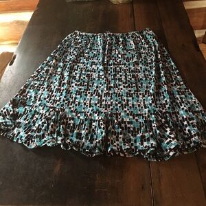 Patterned Black and Blue Women's Skirt